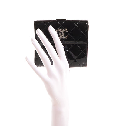 Chanel Patent Quilted Brilliant French Wallet Black 2 of 7