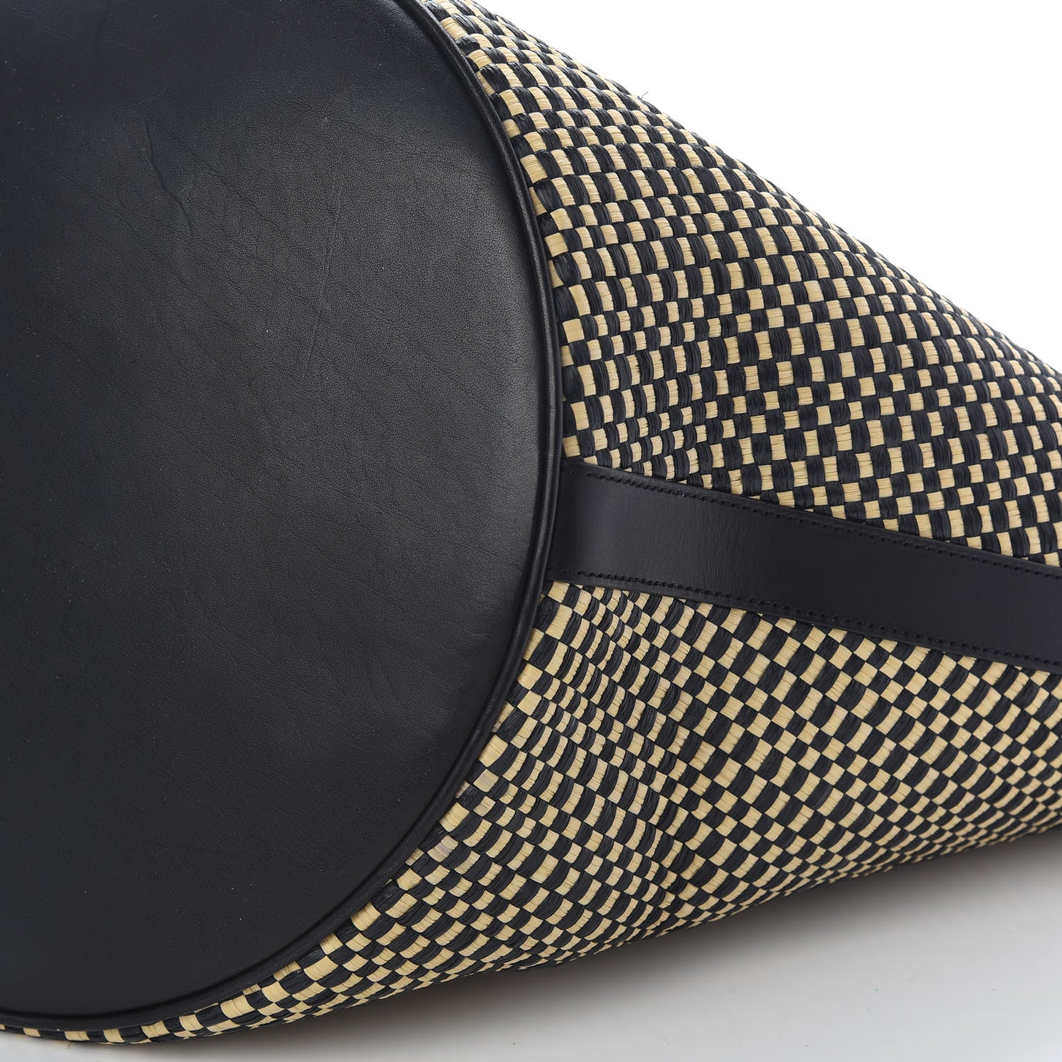 Saint Laurent Raffia Calfskin Medium Panier Tote Black Naturale 8 of 8