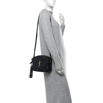 Saint Laurent Calfskin Matelasse Monogram Lou Camera Bag Black 2 of 10