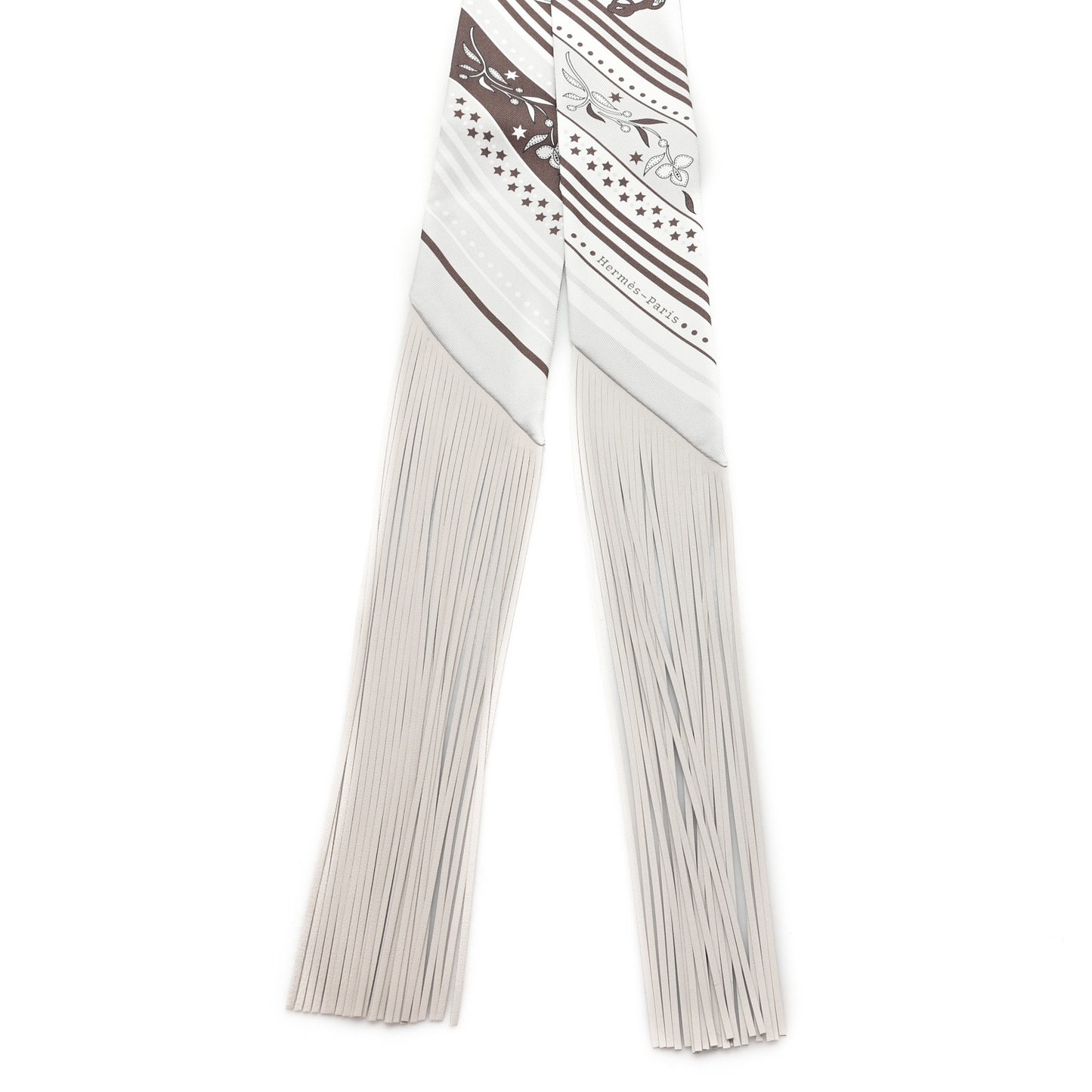 Silk Festival Des Amazones Bandana Fringed Twilly Craie Brun