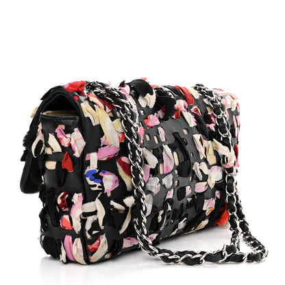 Chanel Silk Lambskin Ribbon Classic Flap Bag Black Multicolor 3 of 13