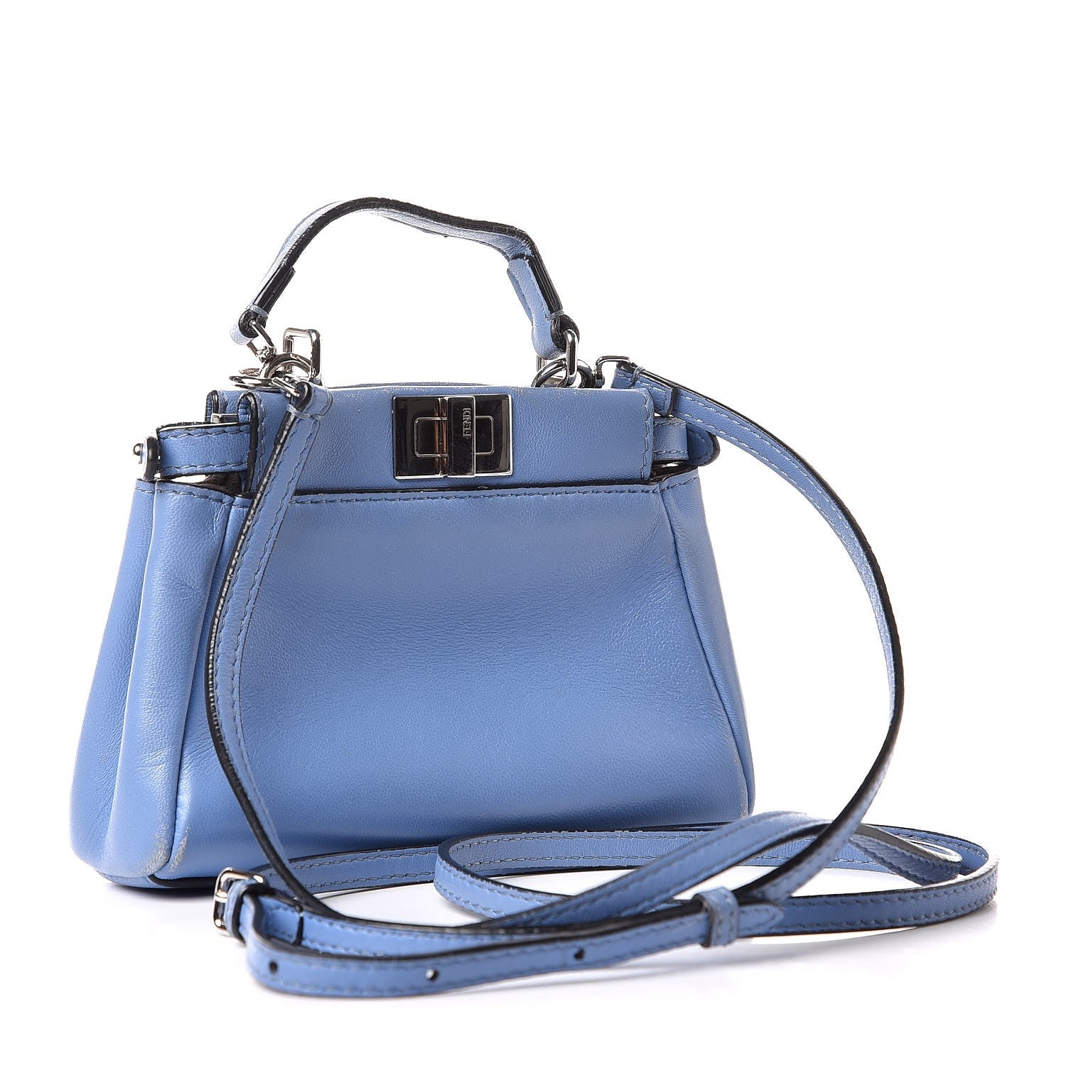 Fendi Shiny Nappa Micro Peekaboo Iconic Satchel Nebula 3 of 7