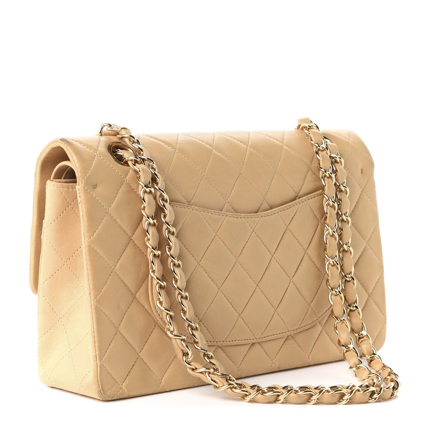 Chanel Lambskin Quilted Medium Double Flap Beige 3 of 19