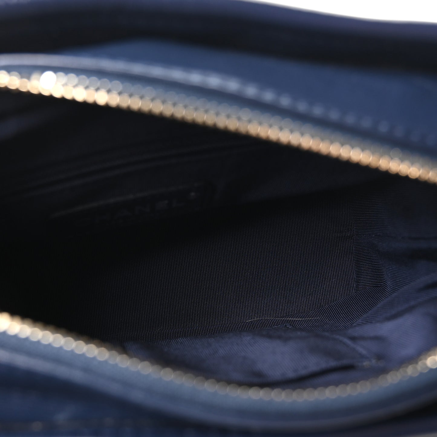 Aged Calfskin Chevron Quilted Small Gabrielle Hobo Blue