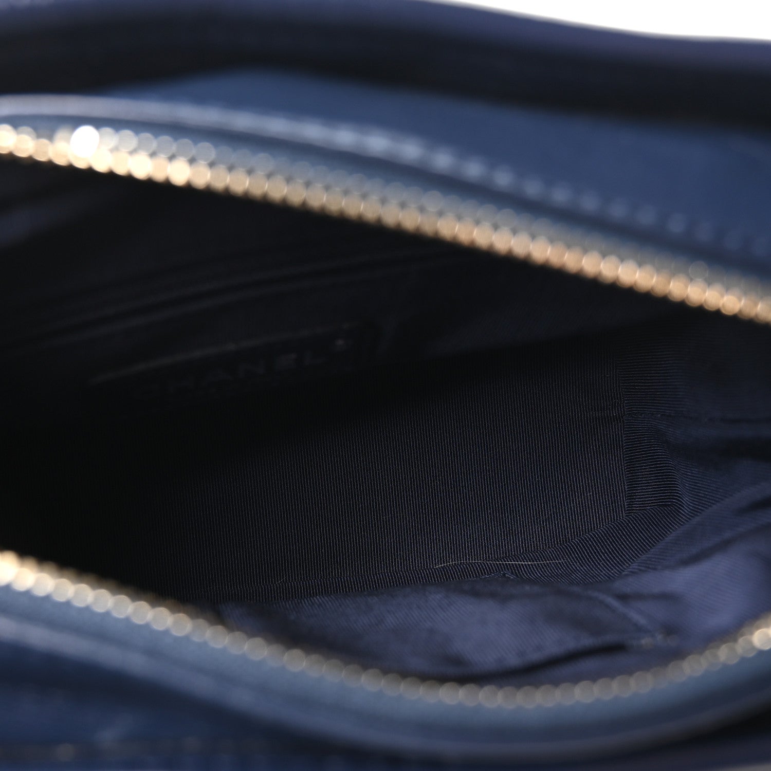 Chanel Aged Calfskin Chevron Quilted Small Gabrielle Hobo Blue 5 of 10
