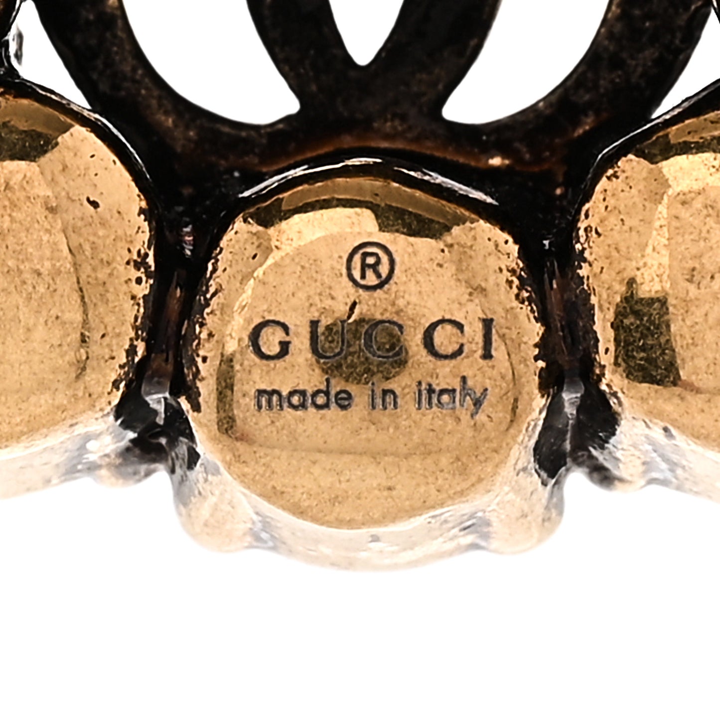 Crystal Embellished Double G Necklace Aged Gold