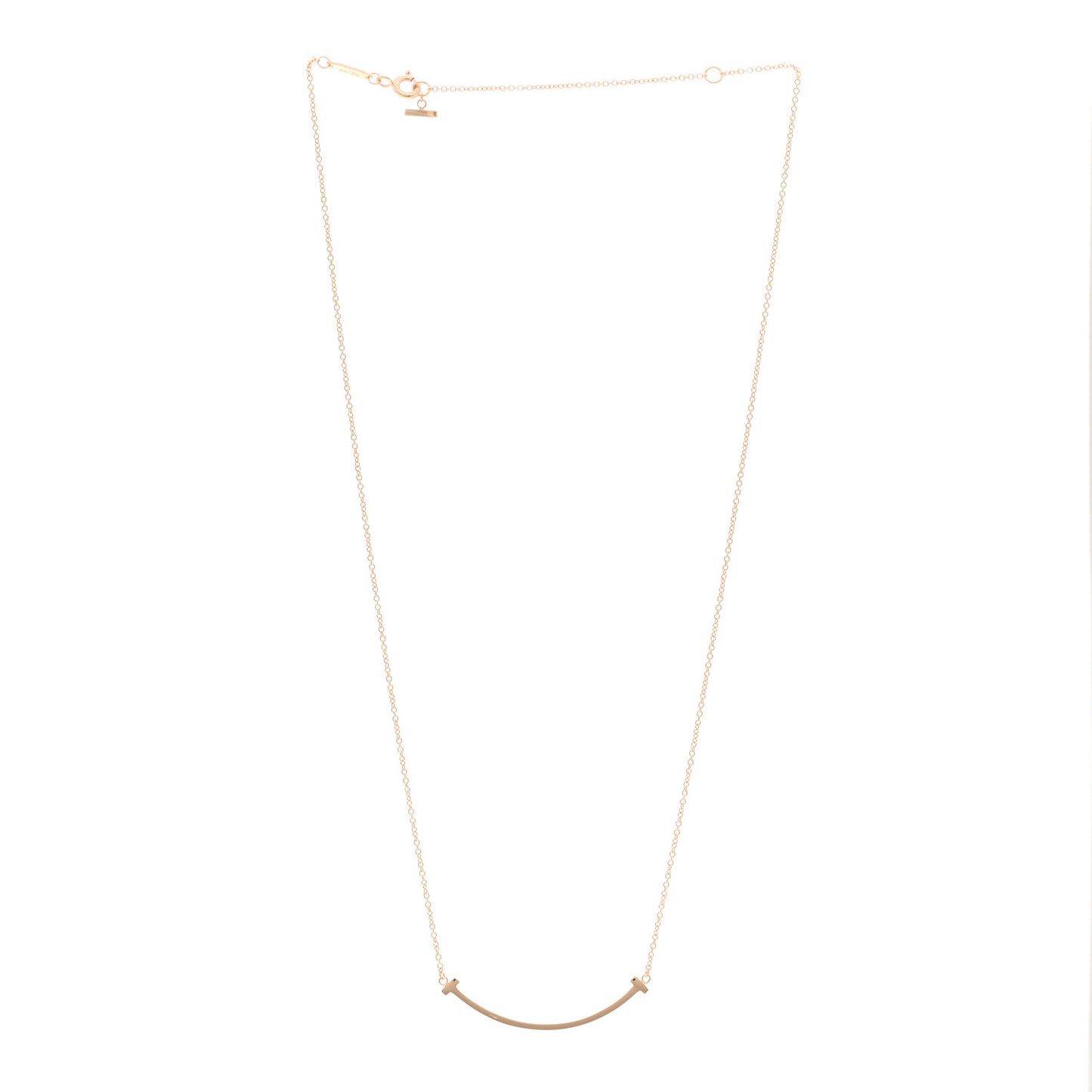 18K Rose Gold Small T Smile Pendant Necklace