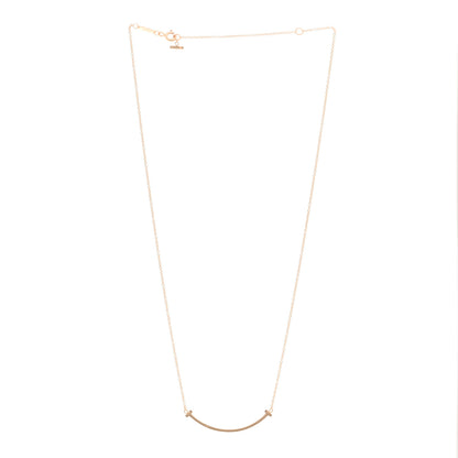 Tiffany 18K Rose Gold Small T Smile Pendant Necklace 3 of 5