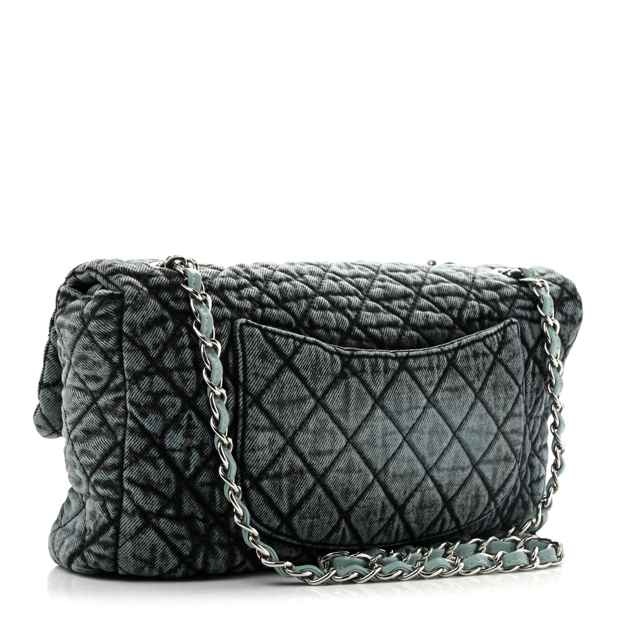 Chanel Denim Quilted Denimpression Flap Blue Black 3 of 10