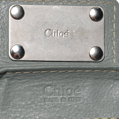 Chloe Leather Paddington Front Pocket Tote Gris Vert 5 of 8