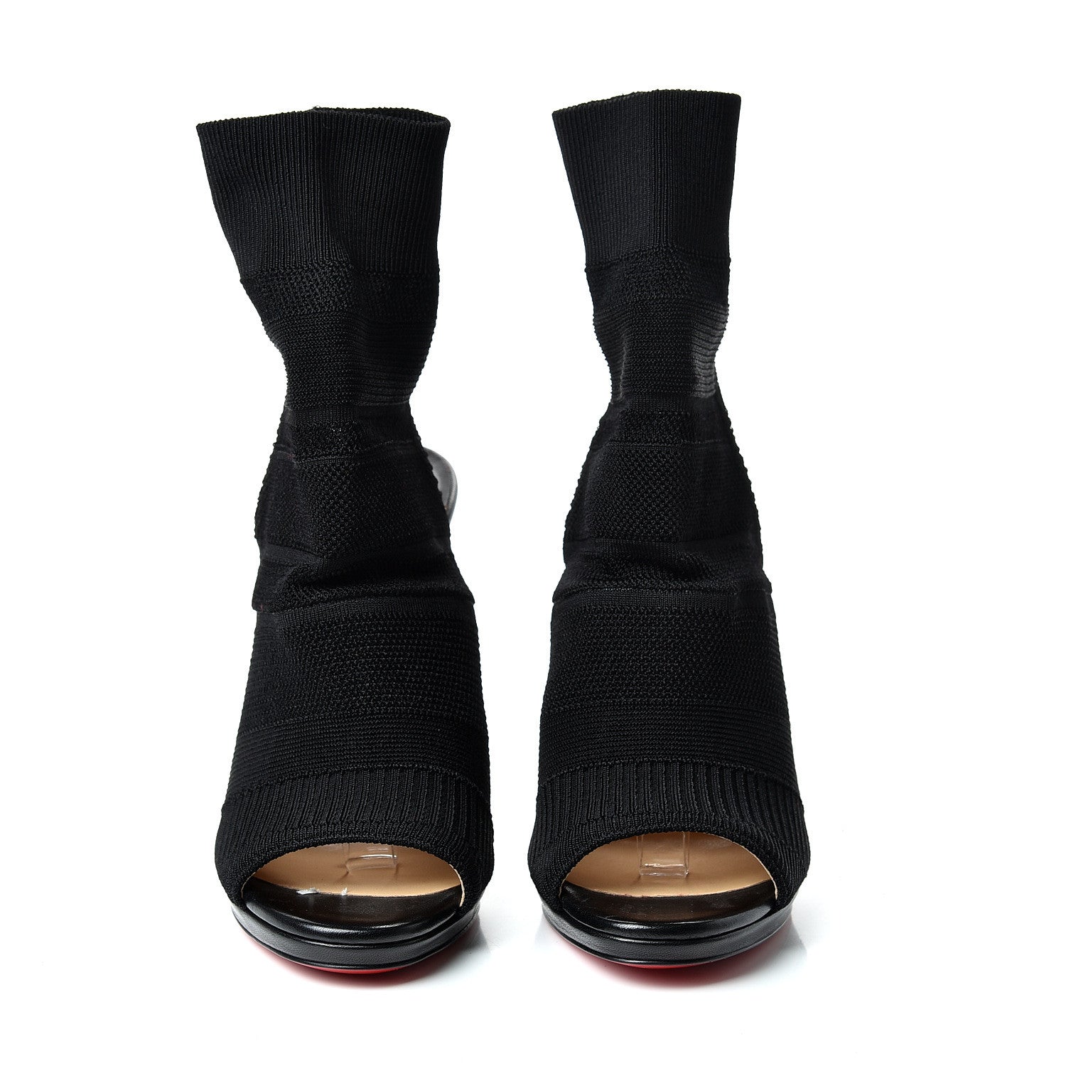 Christian Louboutin Maille Tricot Nappa Cheminene 120 Sock Ankle Boots 40 Black 3 of 10