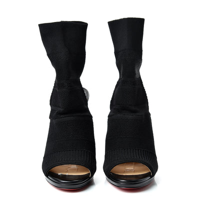 Christian Louboutin Maille Tricot Nappa Cheminene 120 Sock Ankle Boots 40 Black 3 of 10