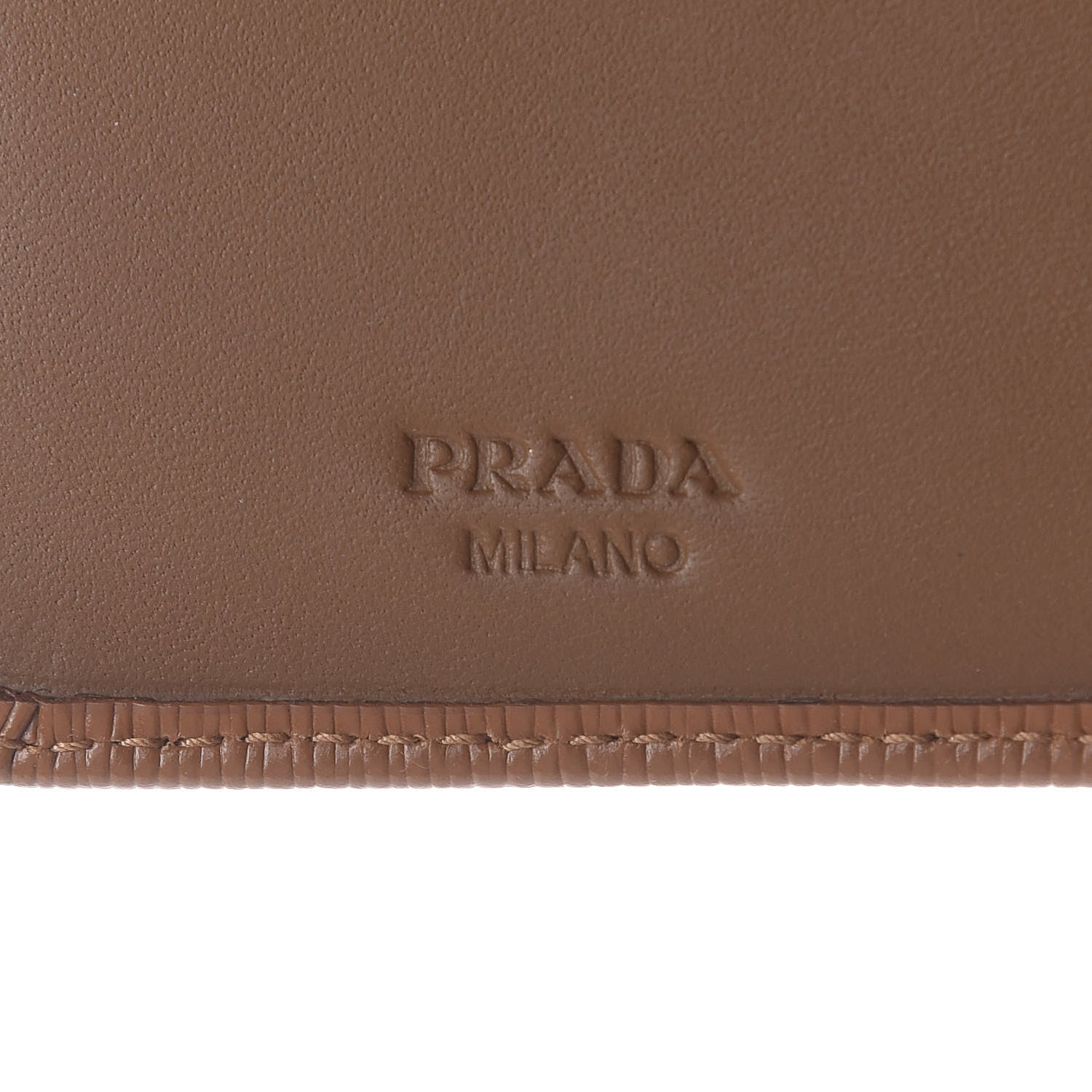 Prada Vitello Move Compact Wallet Caramel 7 of 8