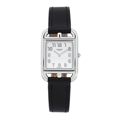 Hermes Stainless Steel Barenia 23mm Cape Cod Quartz Watch Noir 1 of 5