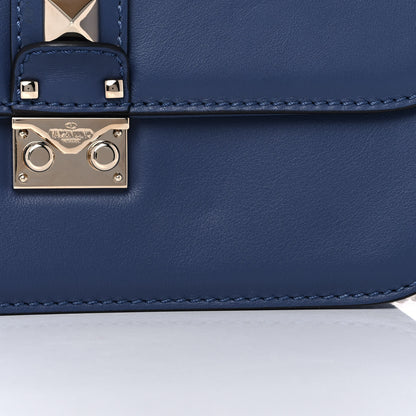 Valentino Garavani Vitello Medium Glam Lock Rockstud Flap Indigo 10 of 10