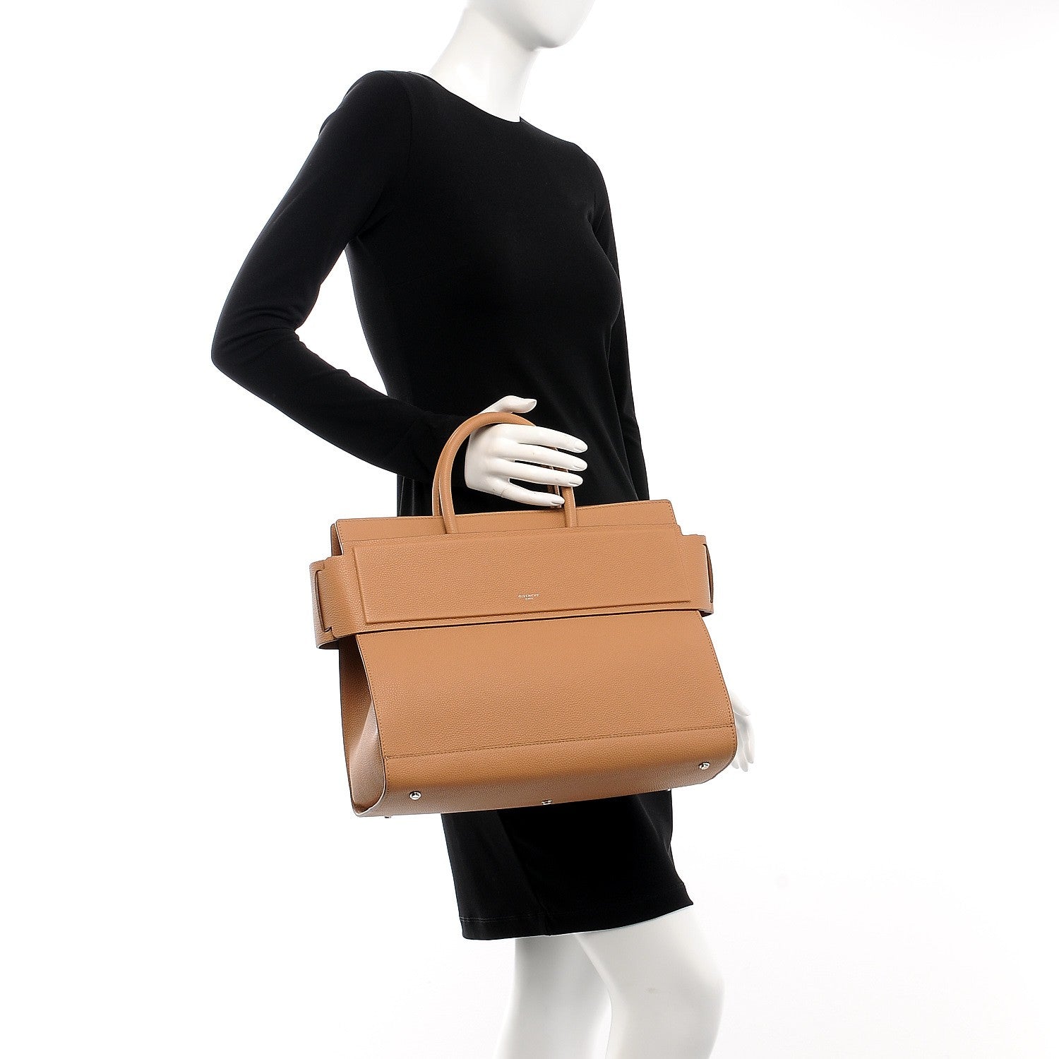 Givenchy Grained Calfskin Medium Horizon Satchel Beige 3 of 8