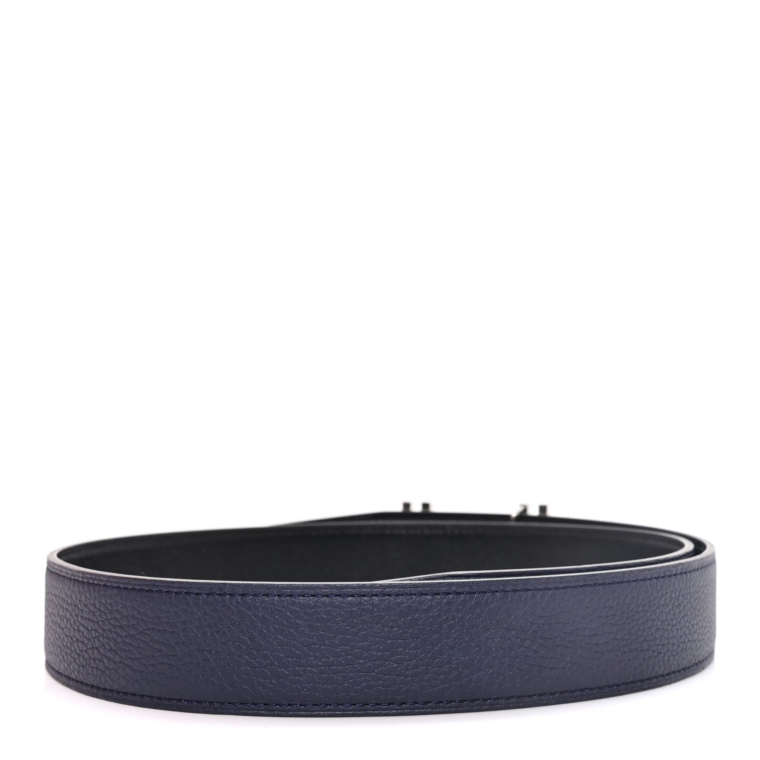 Hermes Box Togo 32mm Au Carre H Belt 80 32 Black Bleu Nuit 2 of 5