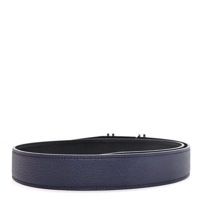 Hermes Box Togo 32mm Au Carre H Belt 80 32 Black Bleu Nuit 2 of 5