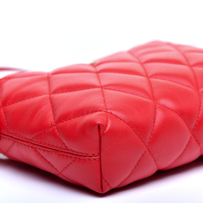 Balenciaga Nappa Calfskin Quilted Touch B Camera Shoulder Bag Bright Red 6 of 11