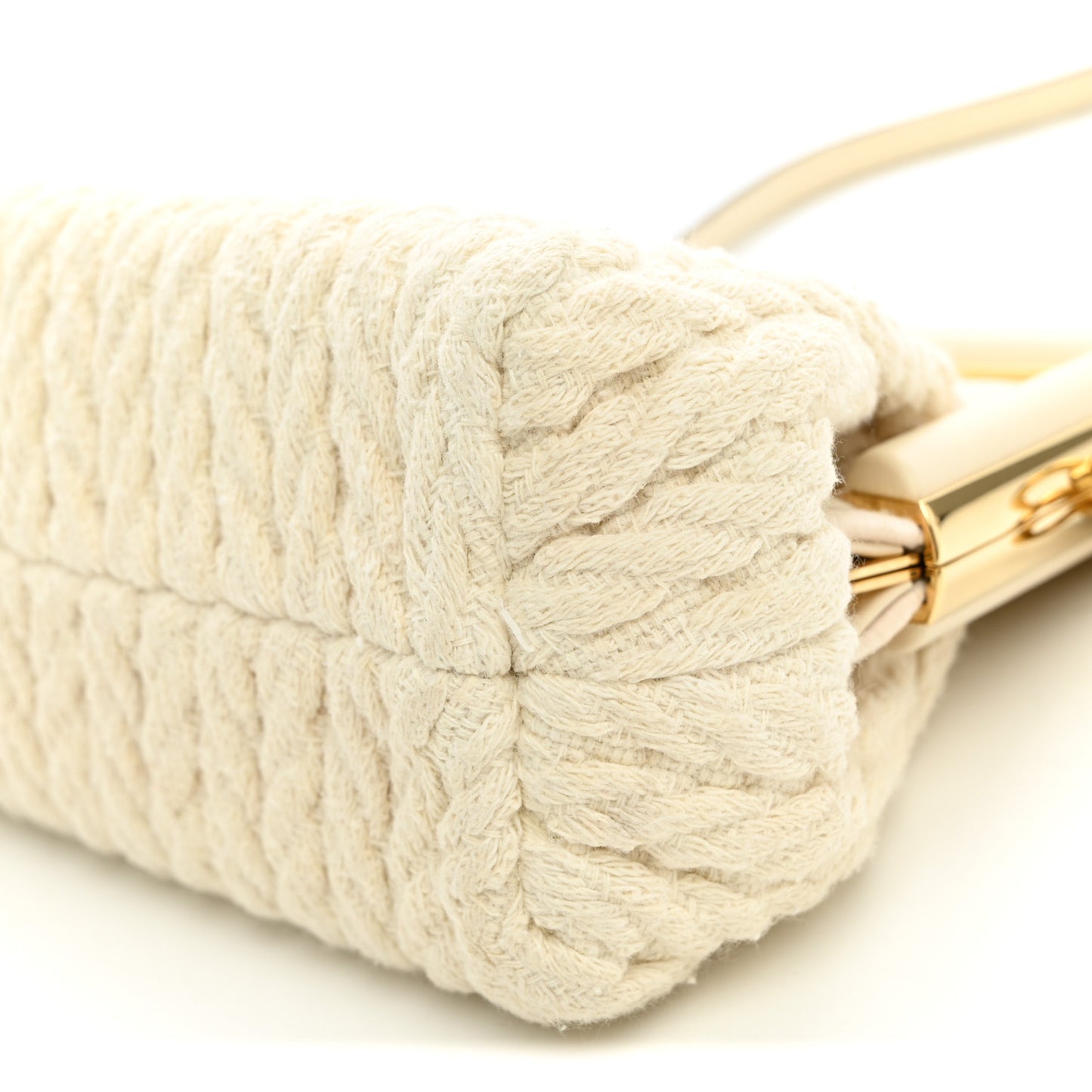 Woven Knit Nappa Small Fendi First White