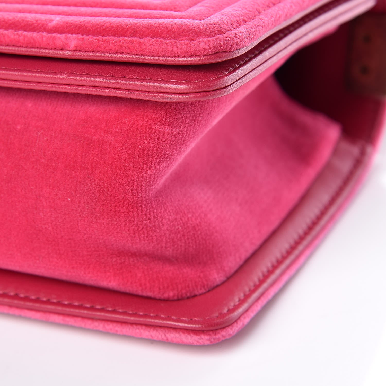 Chanel Velvet Chevron Small Boy Flap Fuchsia 9 of 9