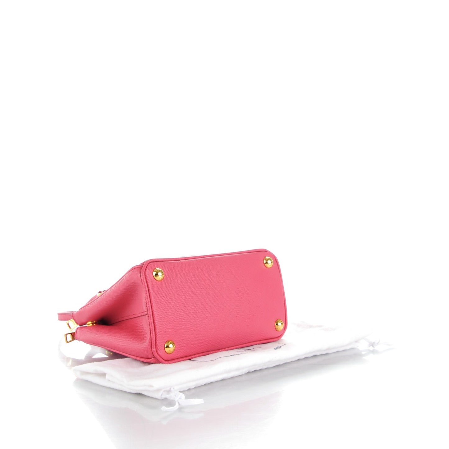 Saffiano Lux Micro Galleria Double Zip Tote Peonia