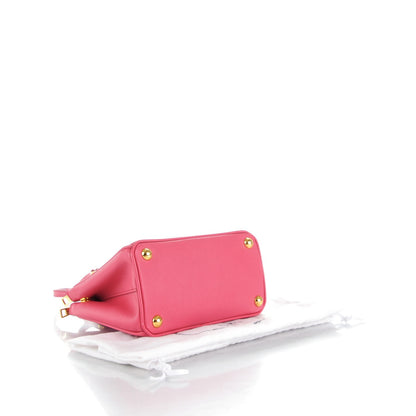 Prada Saffiano Lux Micro Galleria Double Zip Tote Peonia 4 of 8