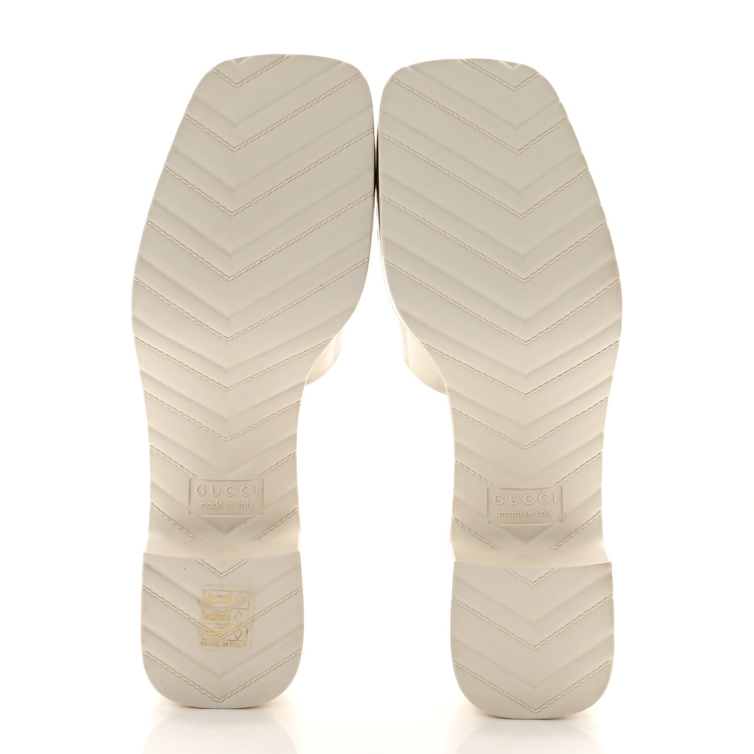 Gucci Rubber Gucci Logo Womens Platform 20/60mm Slide Sandals 38 Mystic White 5 of 8