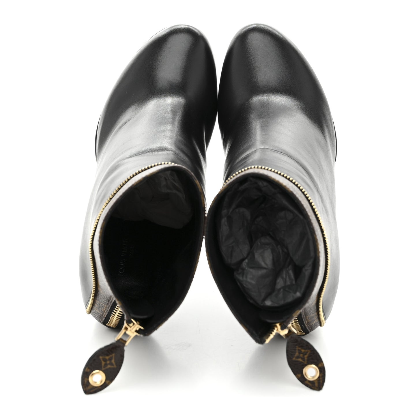 Calfskin Monogram Afterglow Platform Ankle Boots 36 Black