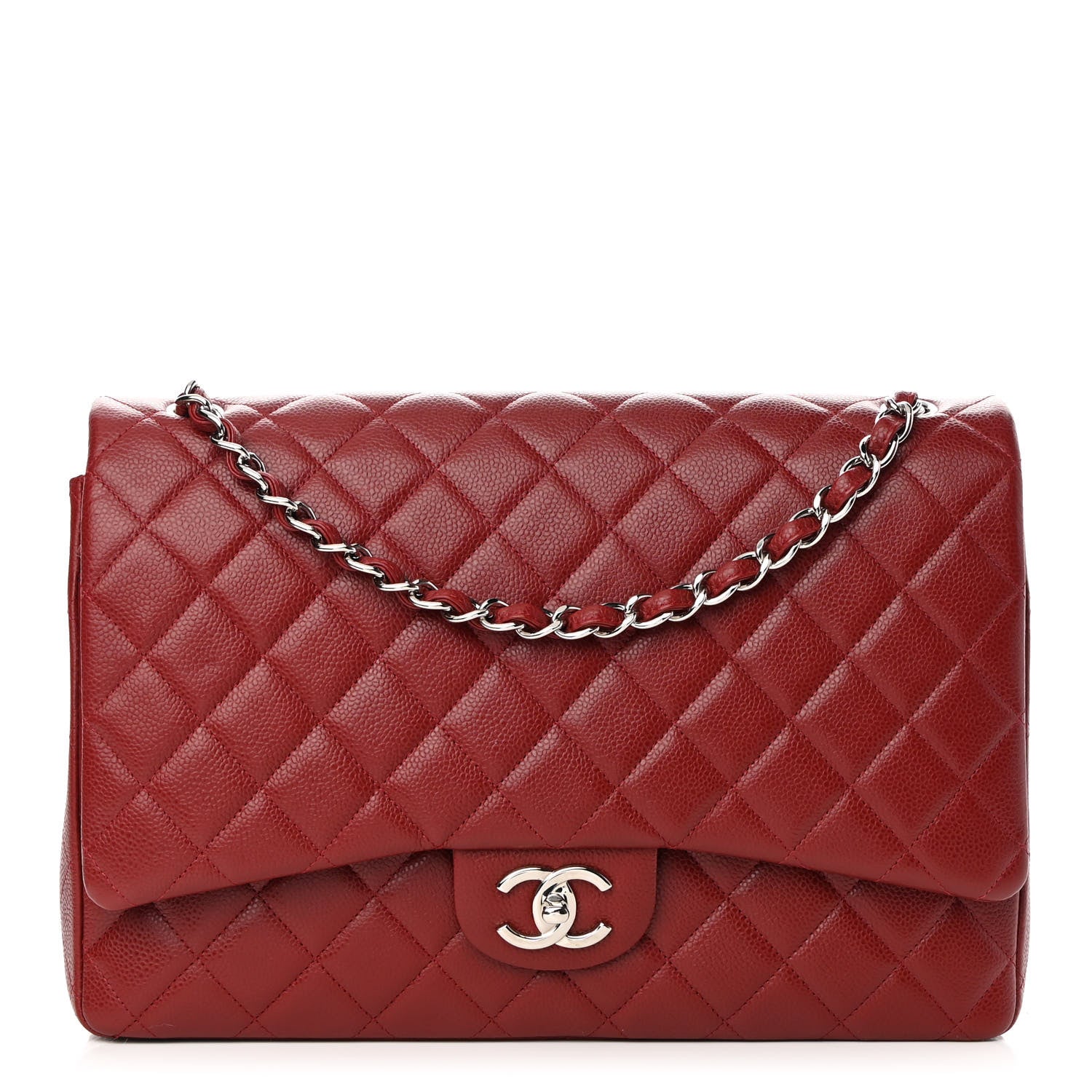 Chanel Caviar Quilted Maxi Double Flap Red 1 of 11