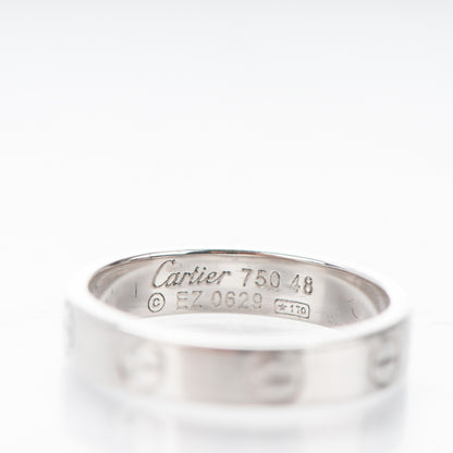 Cartier 18K White Gold 4mm LOVE Wedding Band Ring 48 4.5 4 of 4
