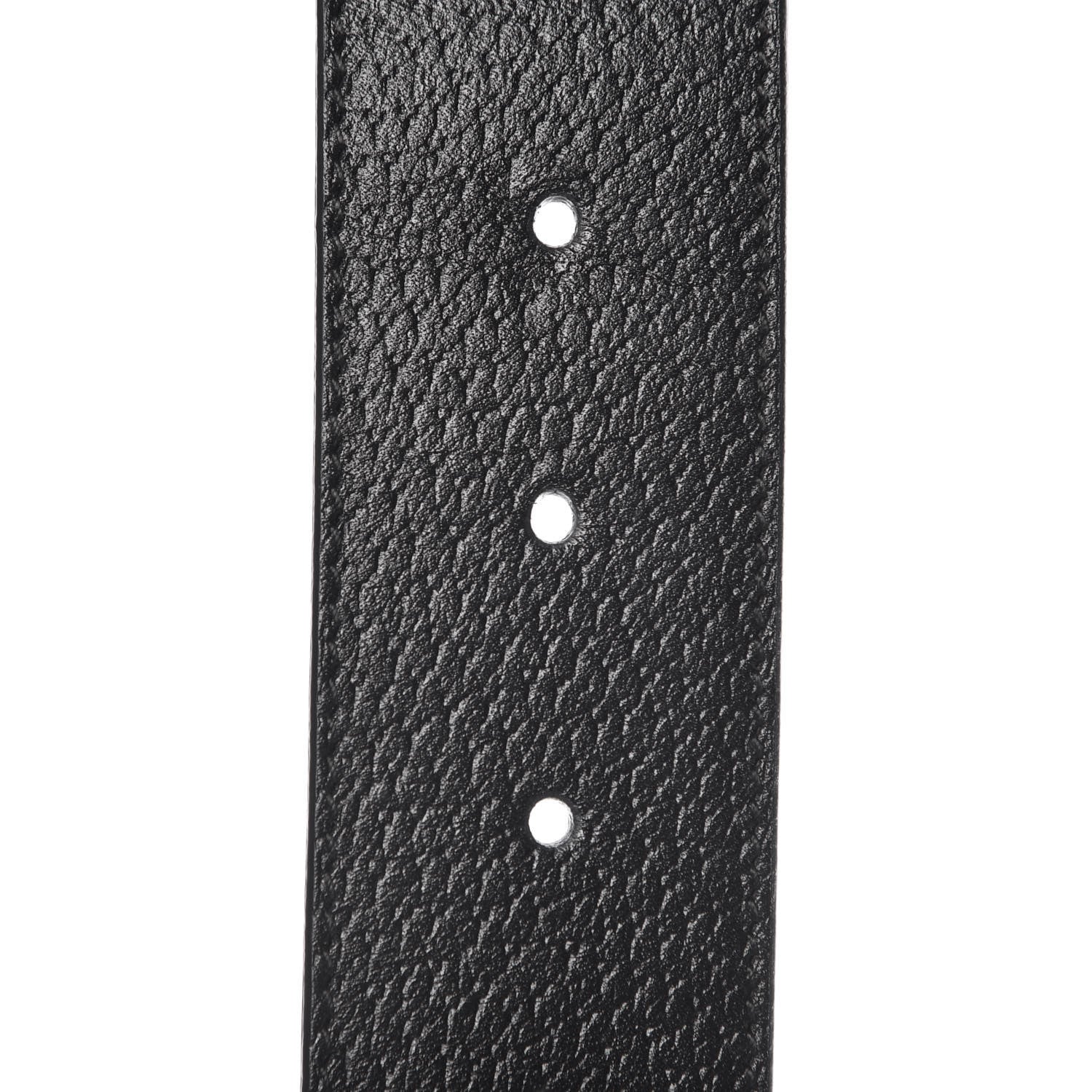 Gucci Textured Dollar Calfskin Nickel Double G 40mm Belt 80 32 Black 7 of 9