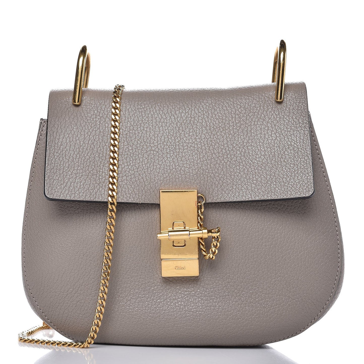 Grained Lambskin Drew Shoulder Bag Motty Grey