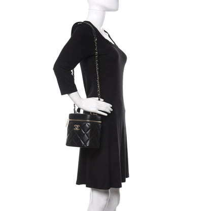 Chanel Lambskin Quilted Trendy Vanity Case Black 2 of 10