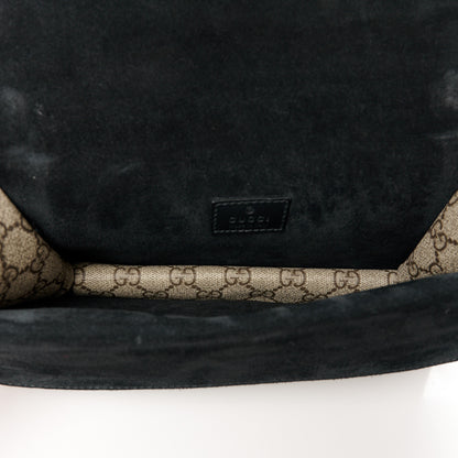 Gucci GG Supreme Monogram Suede Crystal Small Dionysus Shoulder Bag Beige Ebony Black 5 of 10