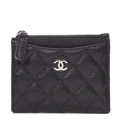 Chanel Caviar Quilted CC Zip Card Holder Black 1 of 6