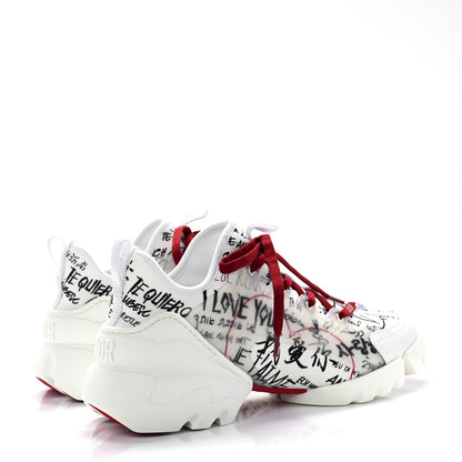 Christian Dior Neoprene Rubber Dioramour Womens D-Connect Sneakers 38 White Red 4 of 8