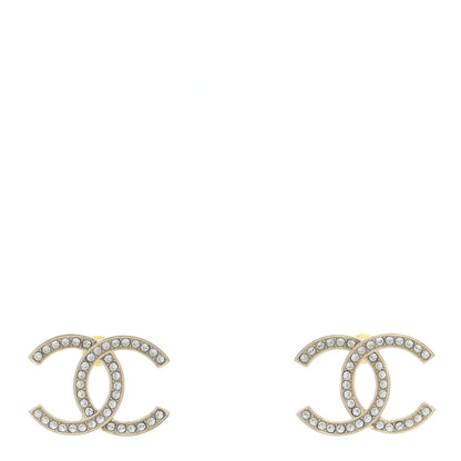Chanel Crystal Large CC Earrings Gold 1 of 6