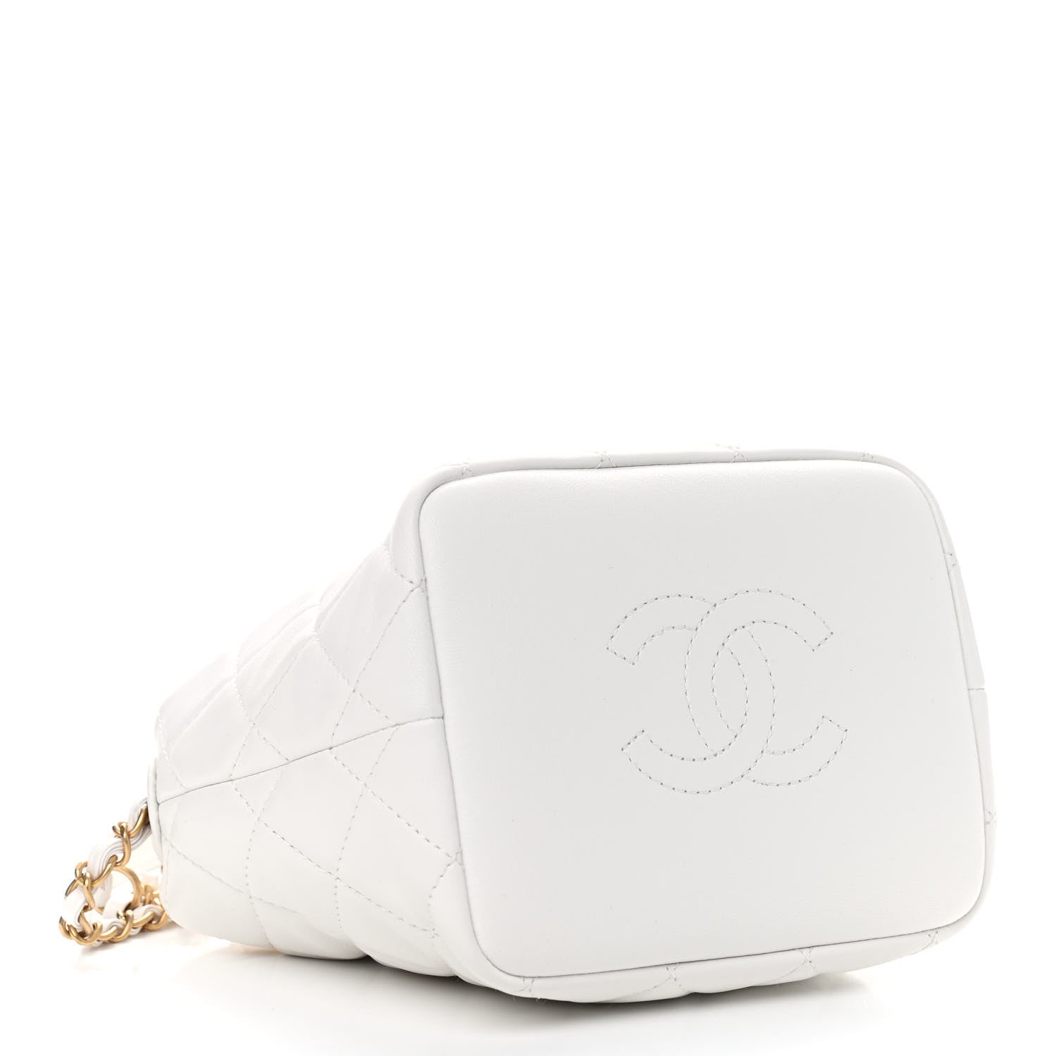 Chanel Lambskin Quilted Small Perfect Meeting Hobo White 4 of 9