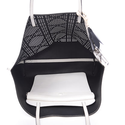Christian Dior Calfskin Perforated Cannage Dioriva Tote White 5 of 14