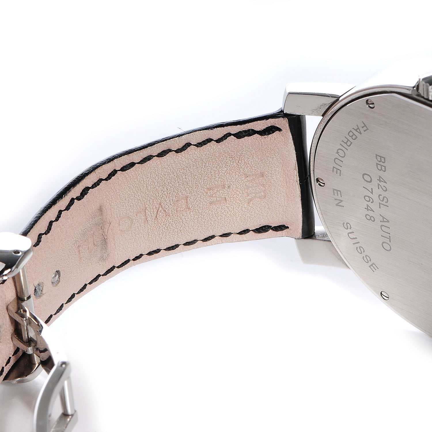 Bulgari BVLGARI Mens Stainless Steel Leather 41mm Solotempo Watch White 5 of 9