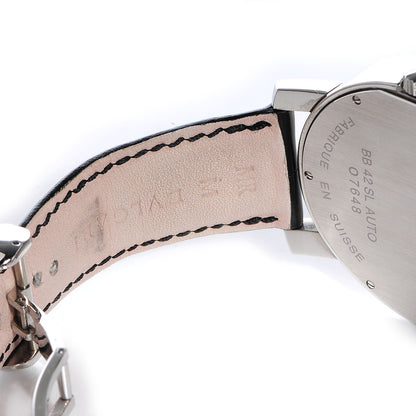 Bulgari BVLGARI Mens Stainless Steel Leather 41mm Solotempo Watch White 5 of 9