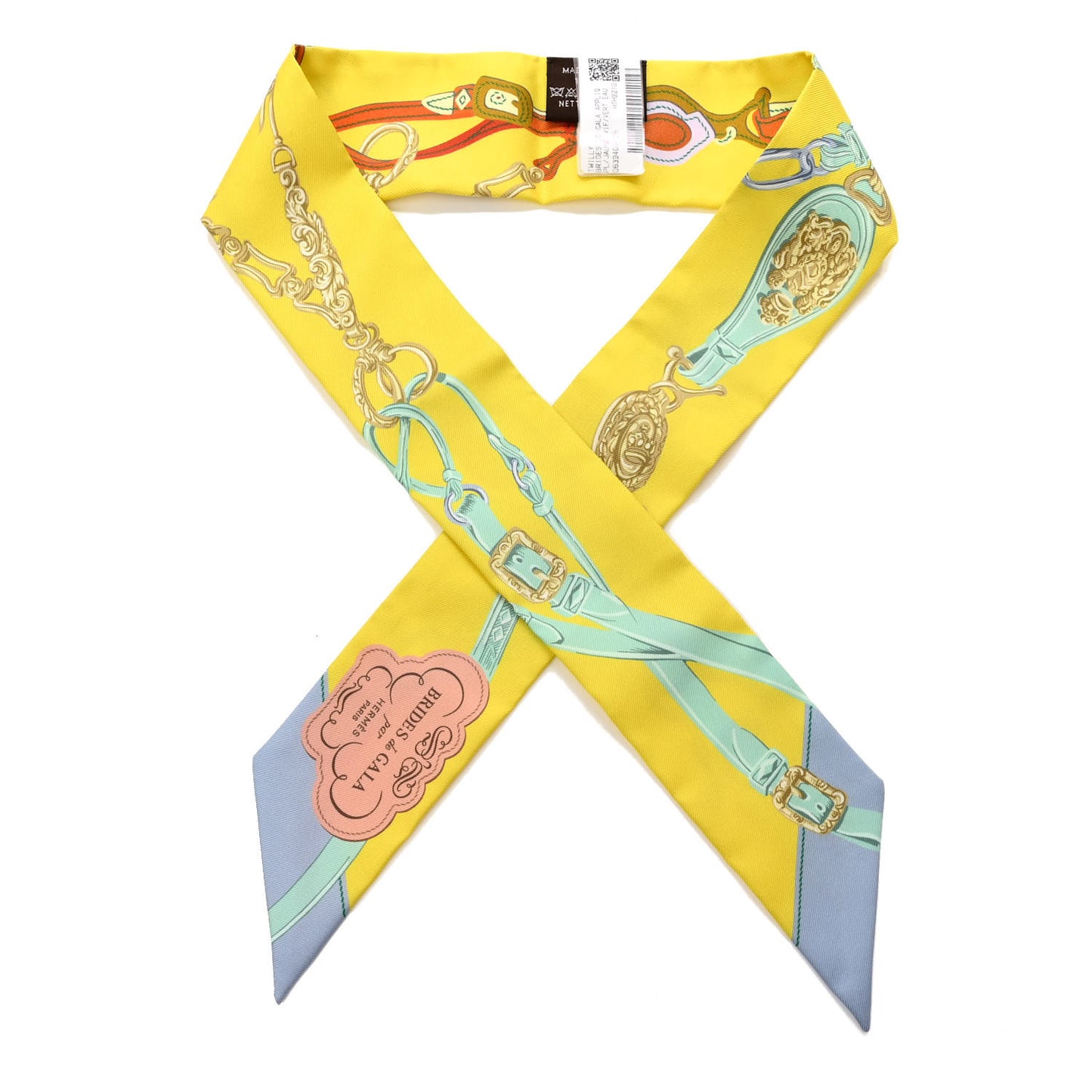 Silk Brides de Gala Applique Pique Twilly Jaune Vif Vert D'eau Bronze