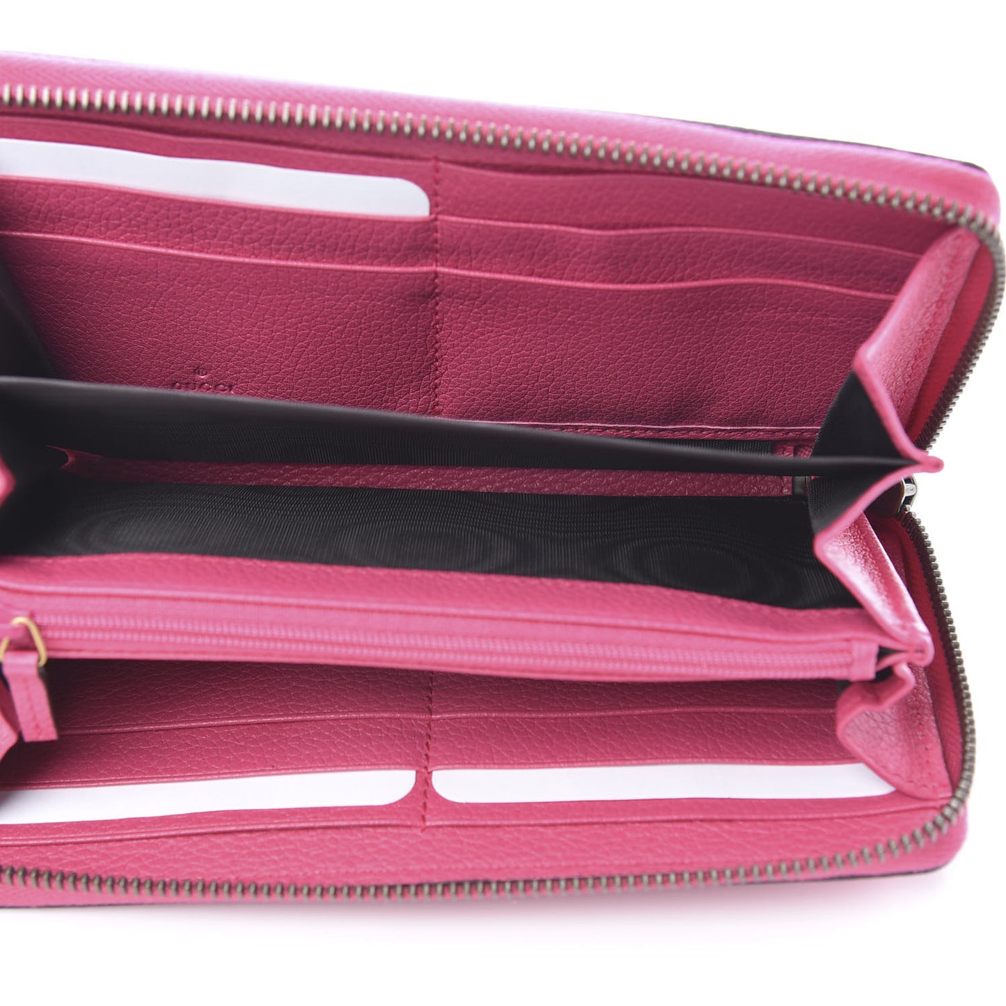 Grained Calfskin Logo Zip Around Wallet Box Pink Green