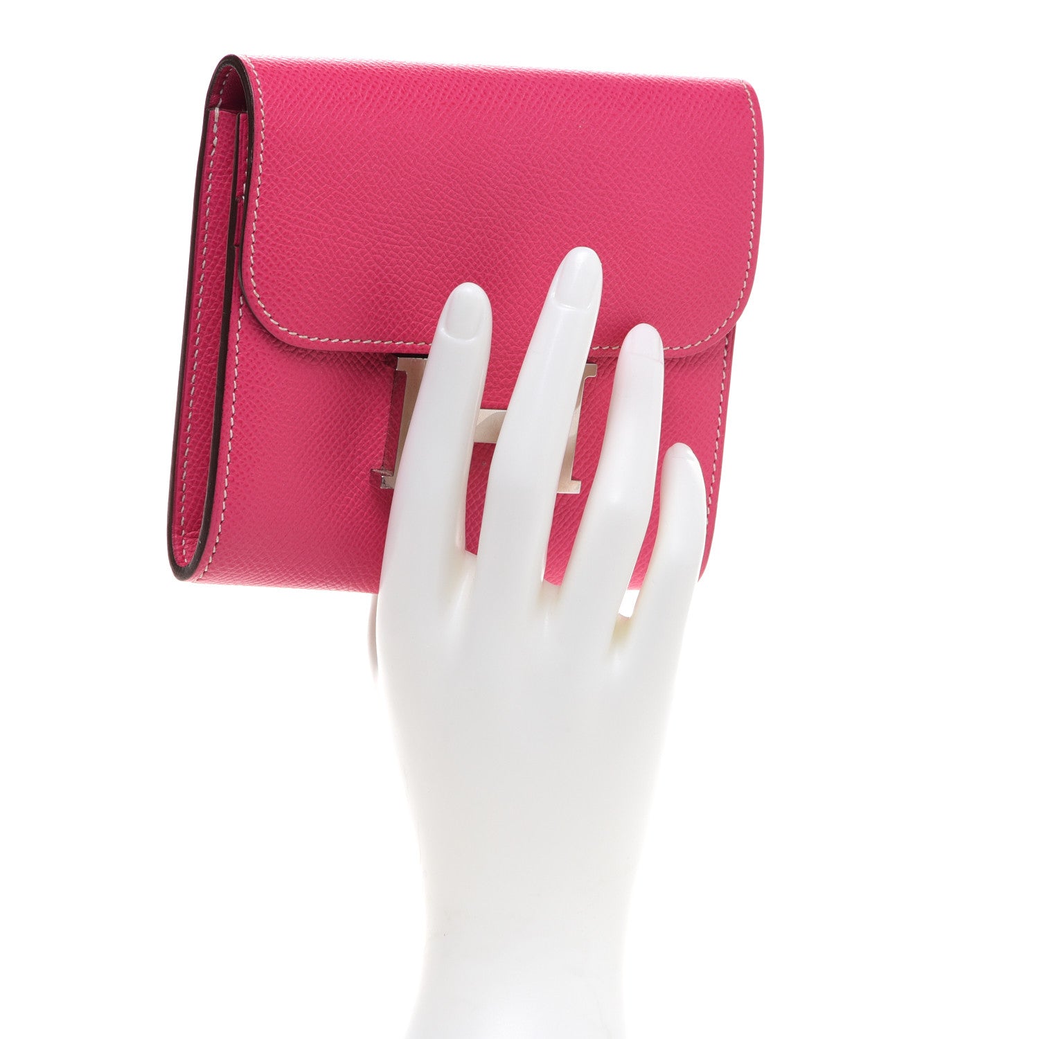 Hermes Epsom Constance Short Wallet Rose Tyrien 2 of 10