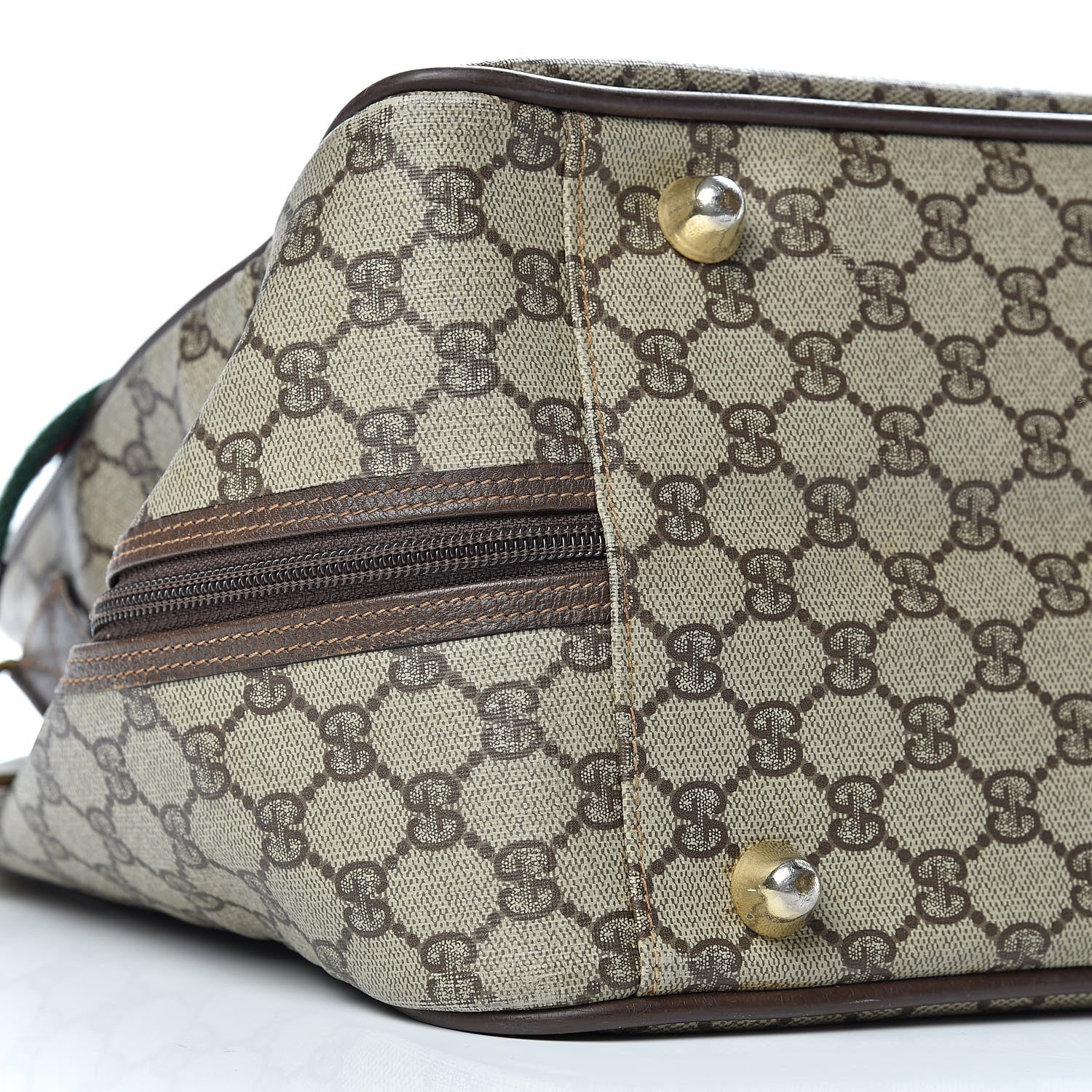 Gucci Coated Canvas Monogram Suitcase Luggage Brown 9 of 11