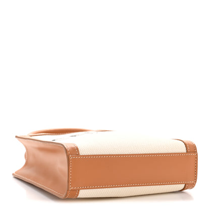 Celine Canvas Calfskin Mini Vertical Cabas Natural Tan 4 of 13