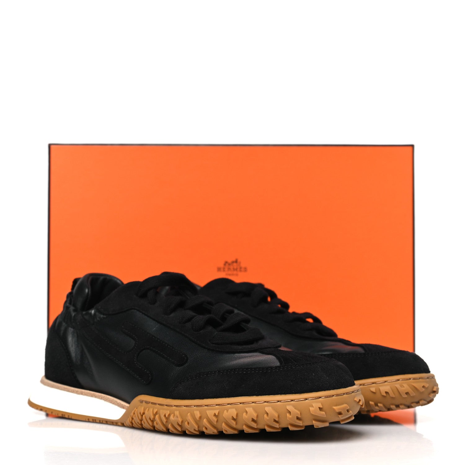 Hermes Nappa Suede Goatskin Jet Sneakers 37.5 Black 9 of 9