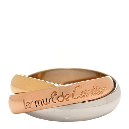 Cartier 18K Pink Yellow White Gold Classic Les Must De Cartier Trinity Ring 48 4.5 1 of 3