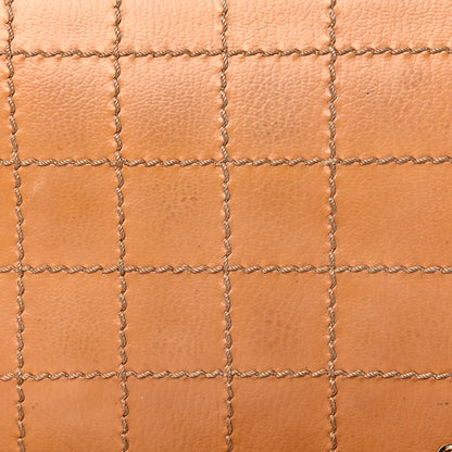 Chanel Calfskin Stitched Square Quilted Wallet On Chain WOC Beige 15 of 17